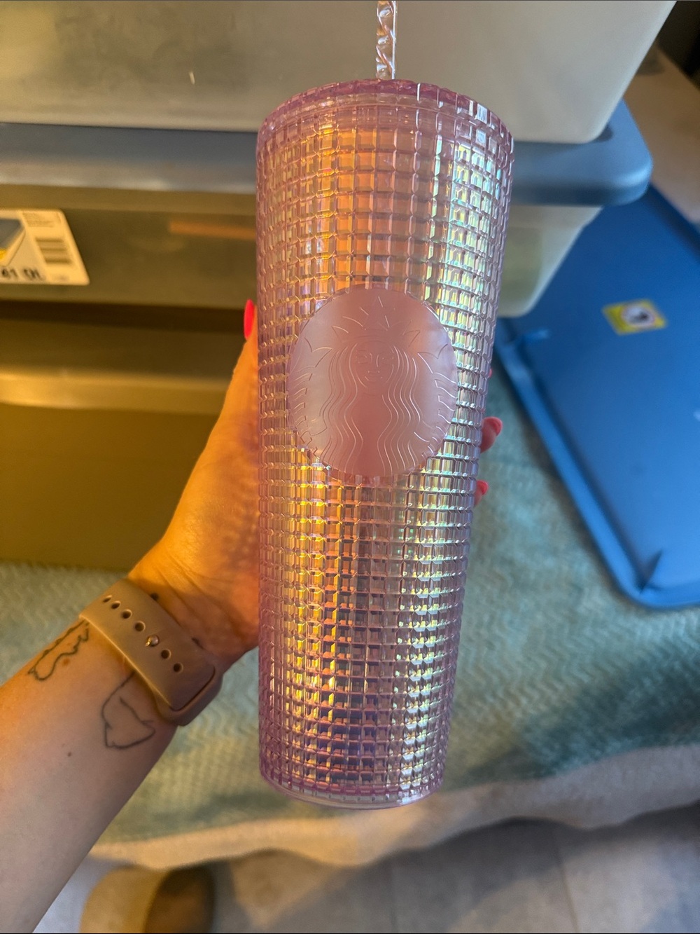 Starbucks Iridescent Lavender Studded Tumbler with Straw